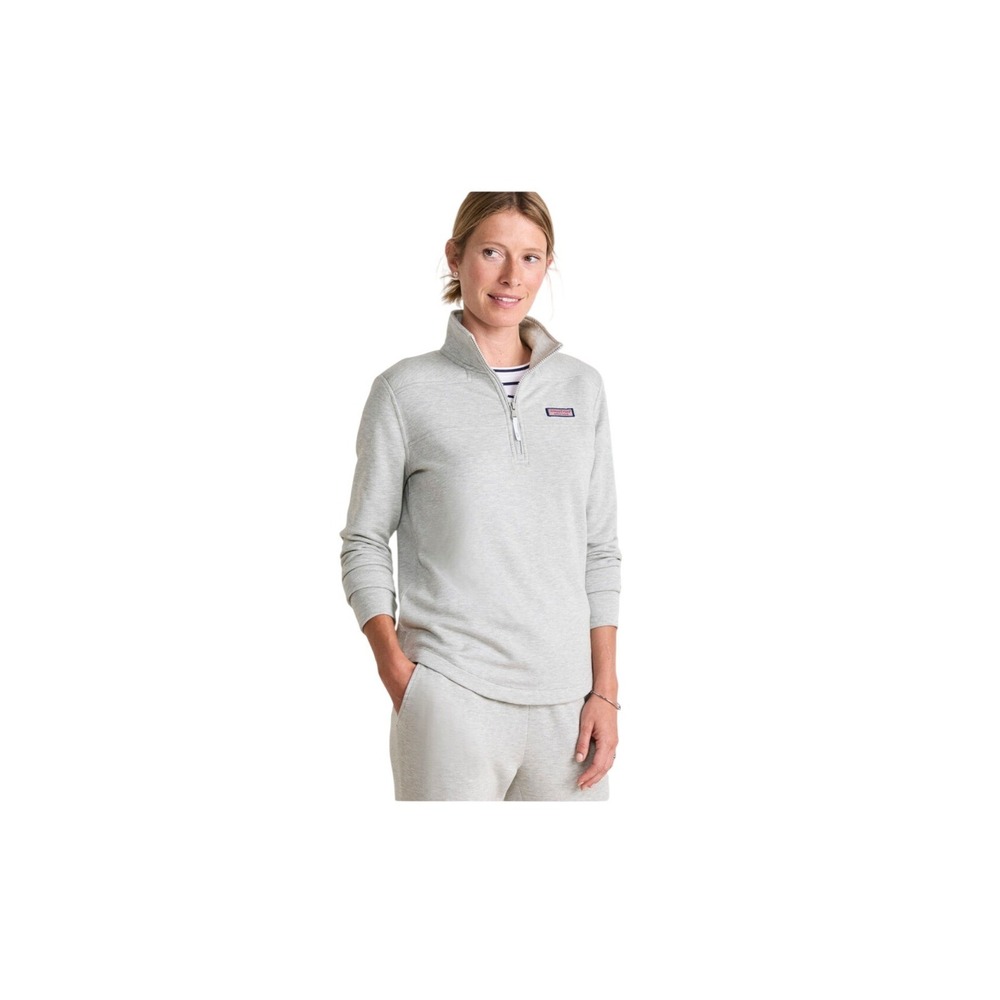 Vineyard Vines Quarter-Zip Pullover‎ Womens S Gray Excellent Canvas Shoulder
